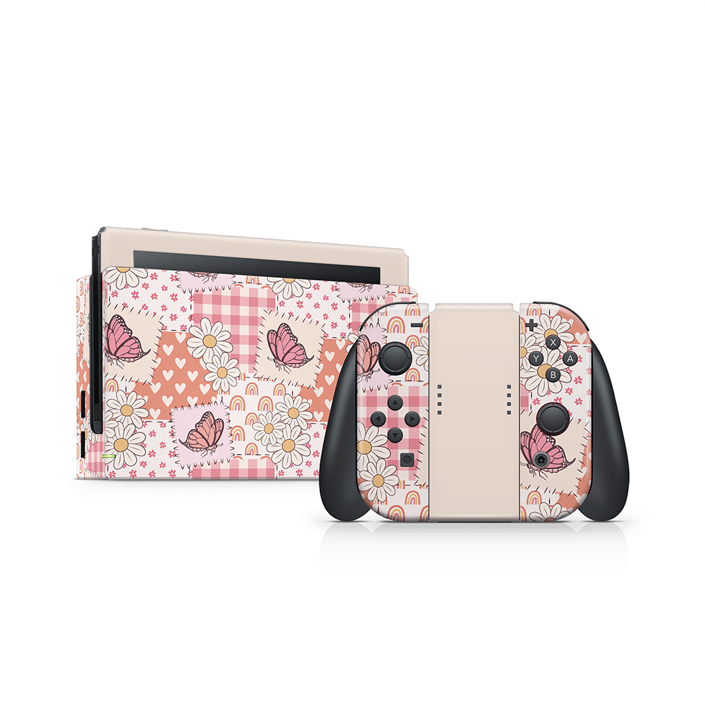 Blush Patchwork Nintendo Switch Decal Skin