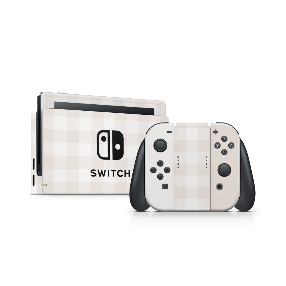 Beige Linen Nintendo Switch Decal Skin