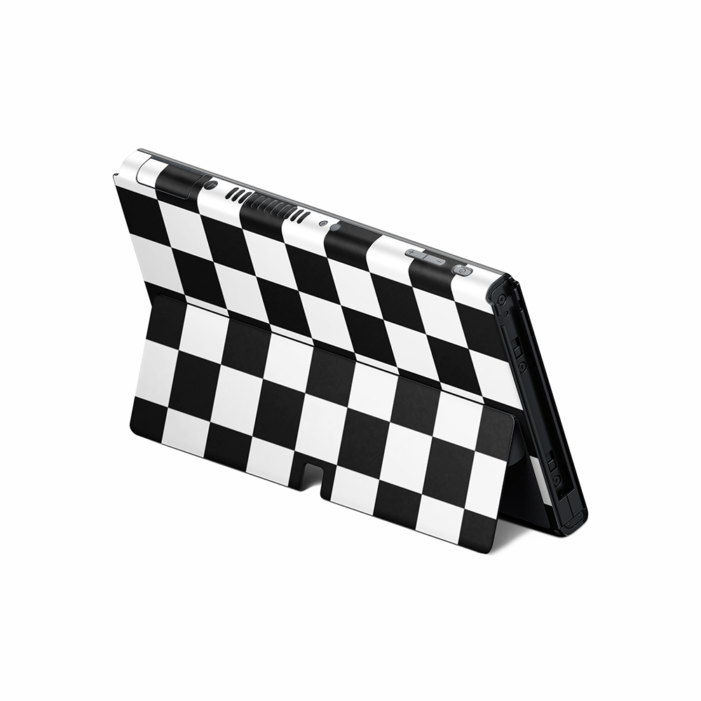 Black Checkered Nintendo Switch OLED Decal Skin