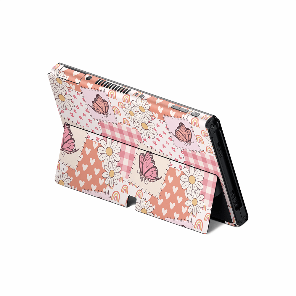 Blush Patchwork Nintendo Switch OLED Decal Skin