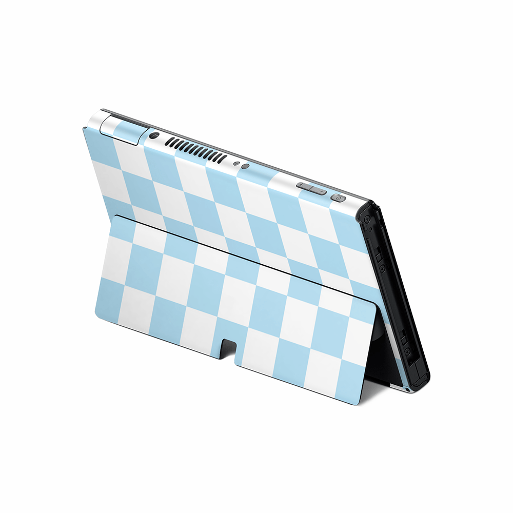 Blueberry Checkered Nintendo Switch OLED Decal Skin