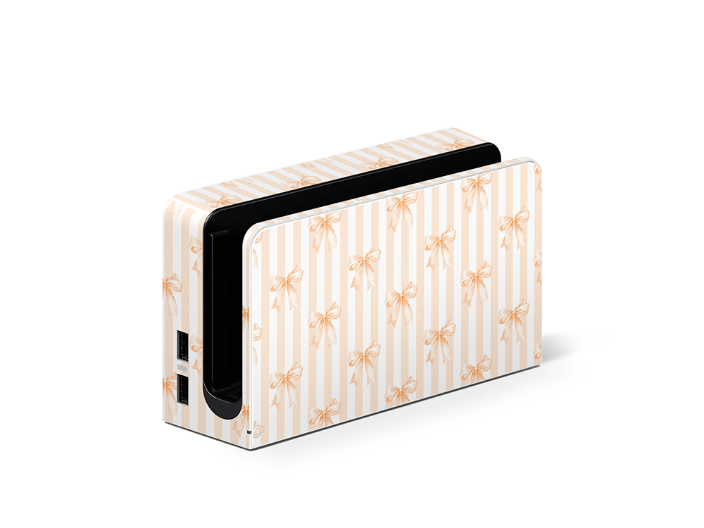 Apricot Bows Nintendo Switch OLED Decal Skin