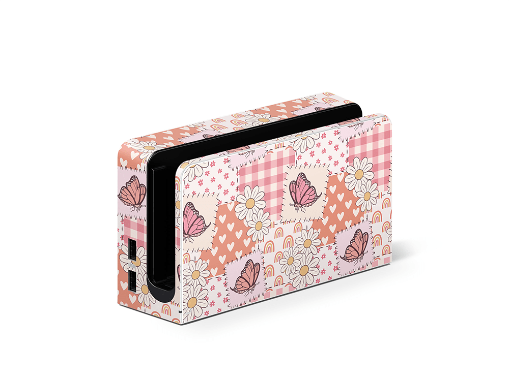 Blush Patchwork Nintendo Switch OLED Decal Skin