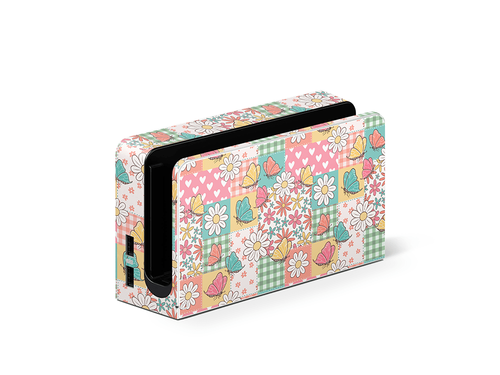 Butterfly Patchwork Nintendo Switch OLED Decal Skin