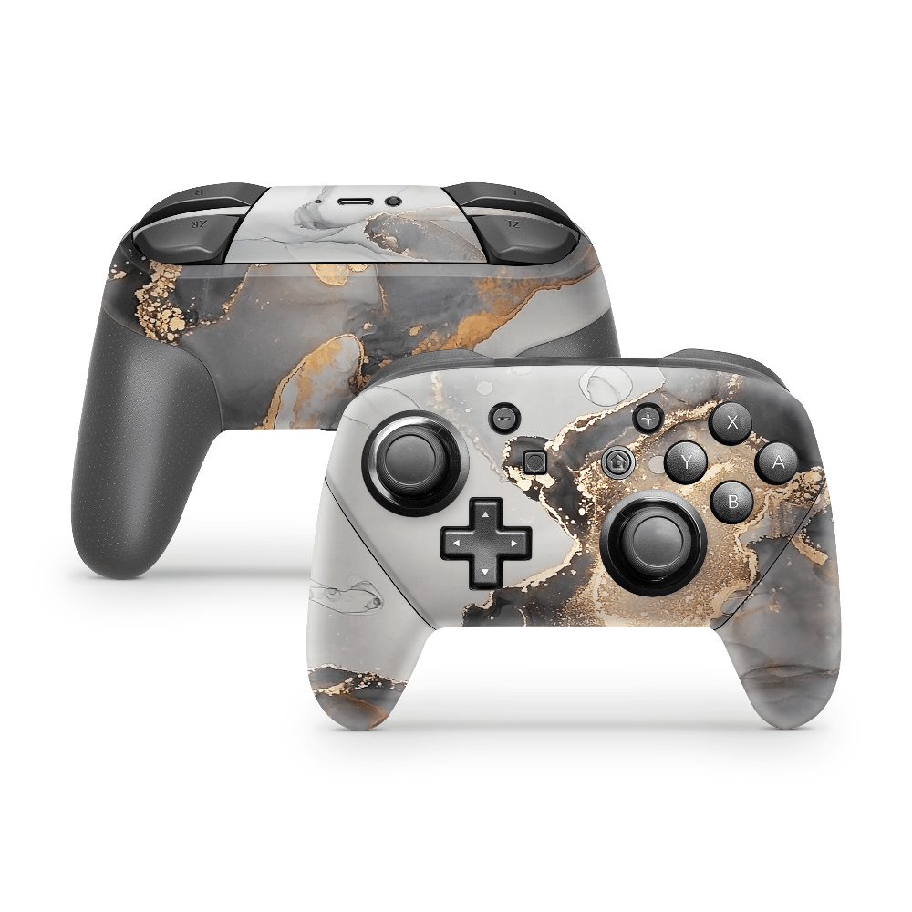 Black Marble Nintendo Switch Pro Controller Decal Skins