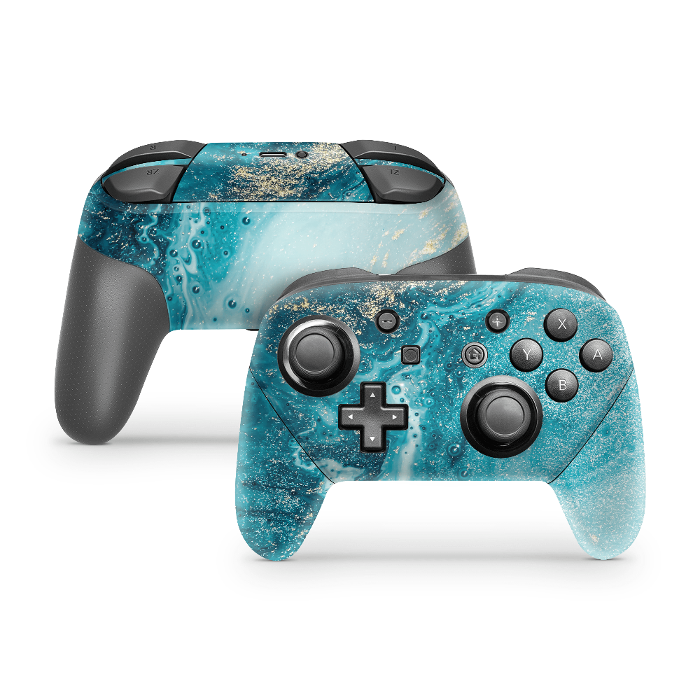 Aqua Beach Nintendo Switch Pro Controller Decal Skins