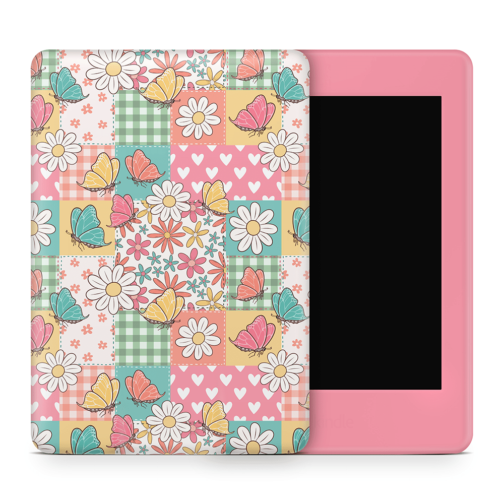 Butterfly Patchwork Amazon Kindle Decal Skins