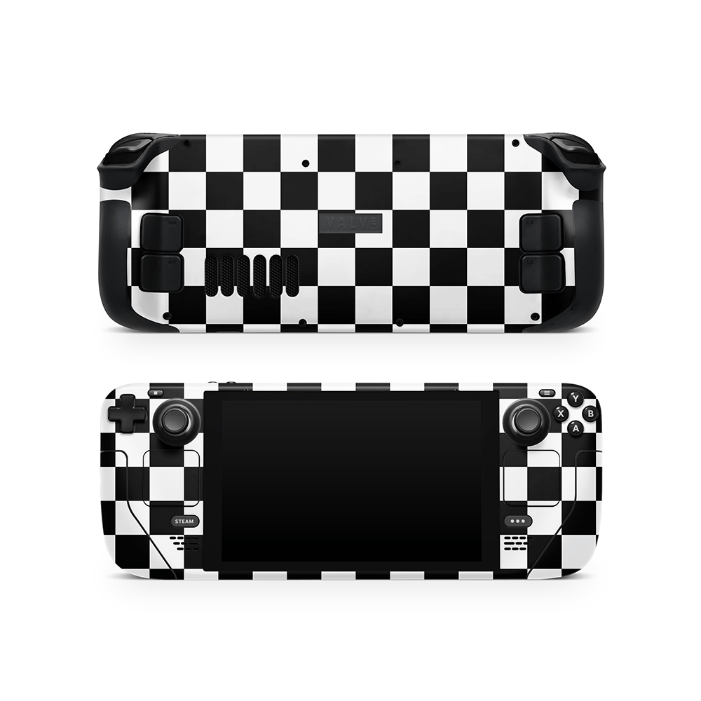 Black Checkered Steam Deck LCD / OLED Decal Skin