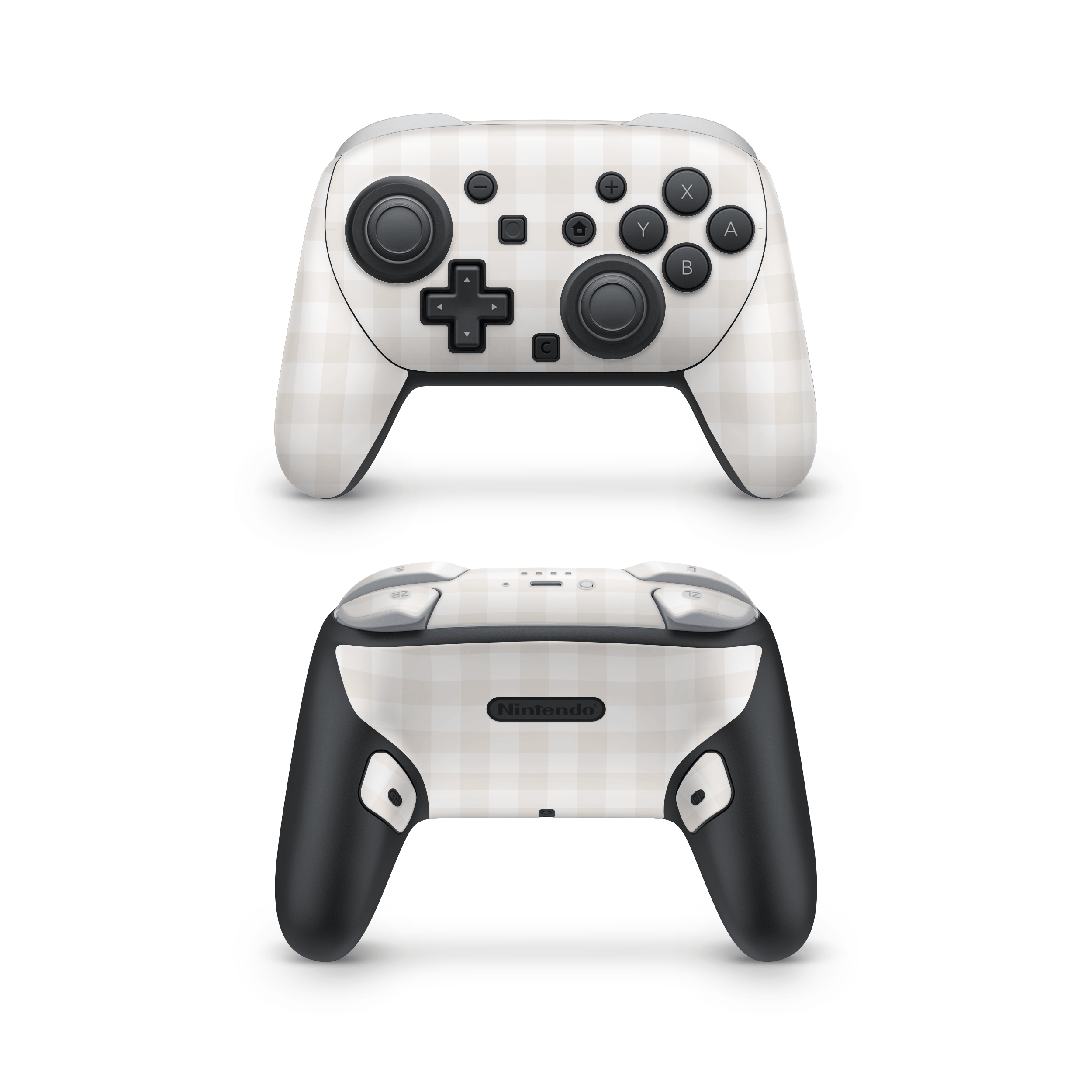Beige Linen Nintendo Switch Pro Controller Decal Skins