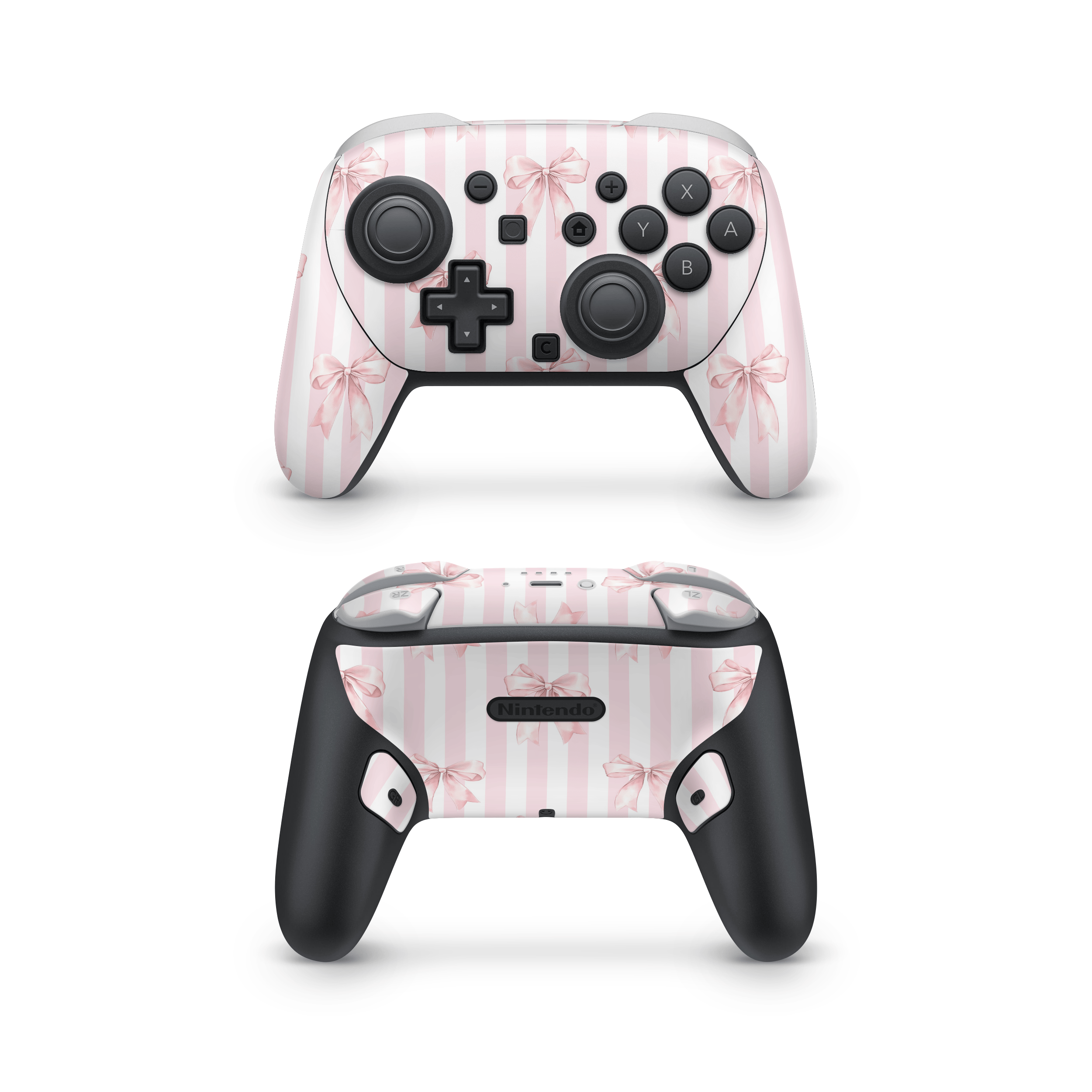 Blush Bows Nintendo Switch Pro Controller Decal Skins