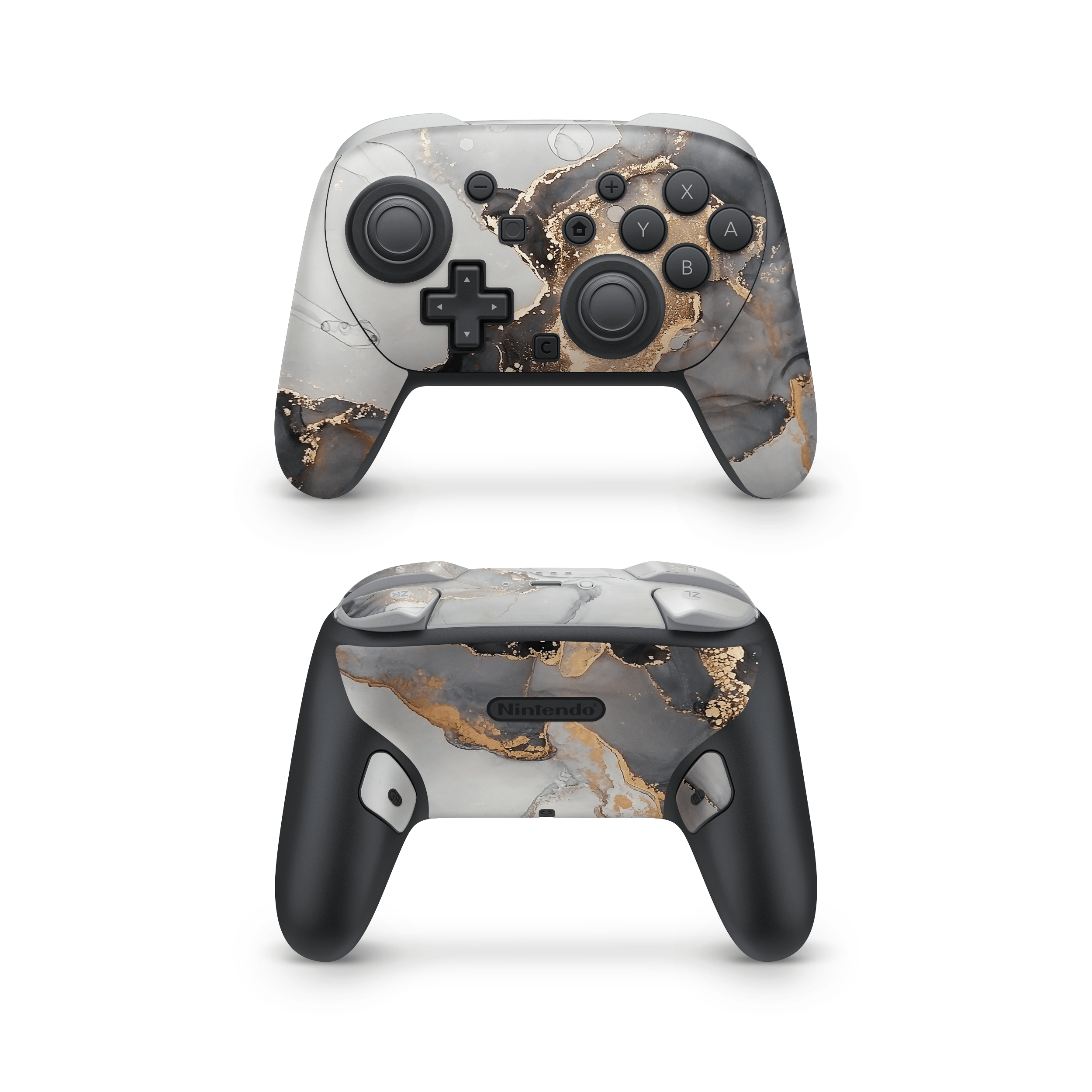 Black Marble Nintendo Switch Pro Controller Decal Skins