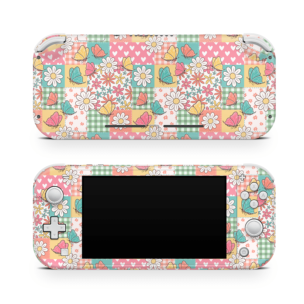 Butterfly Patchwork Nintendo Switch Lite Decal Skin