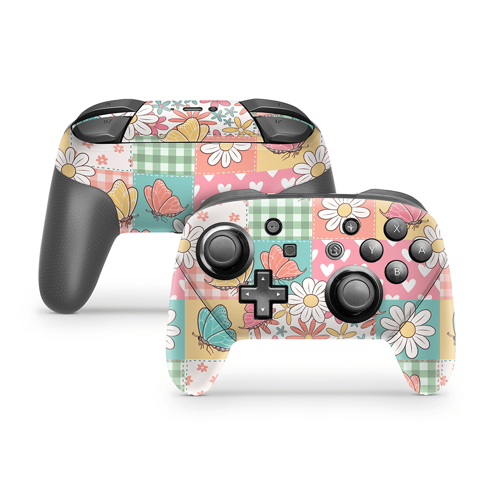 Butterfly Patchwork Nintendo Switch Pro Controller Decal Skins