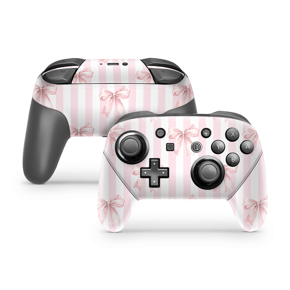 Blush Bows Nintendo Switch Pro Controller Decal Skins