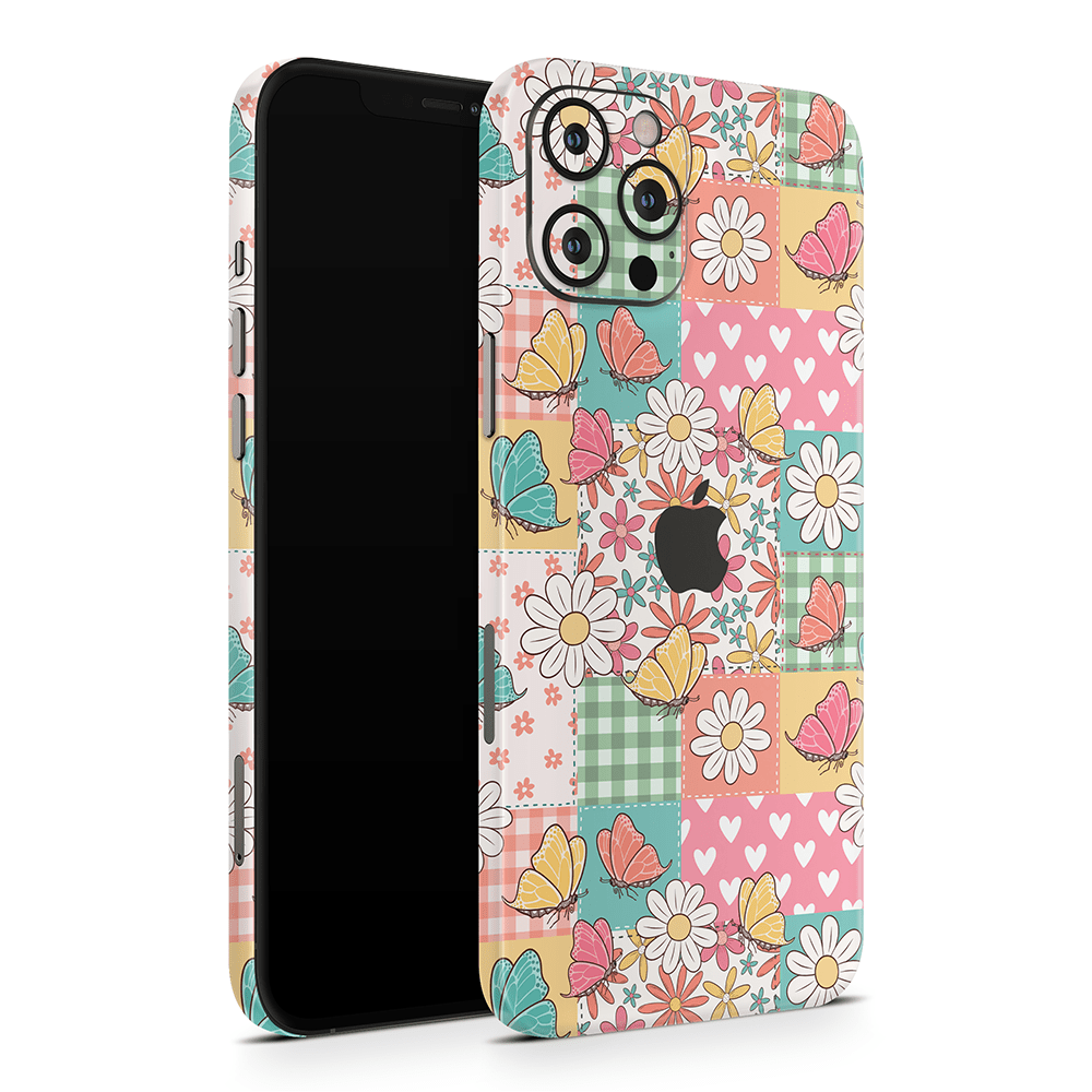 Butterfly Patchwork Apple iPhone Decal Skins
